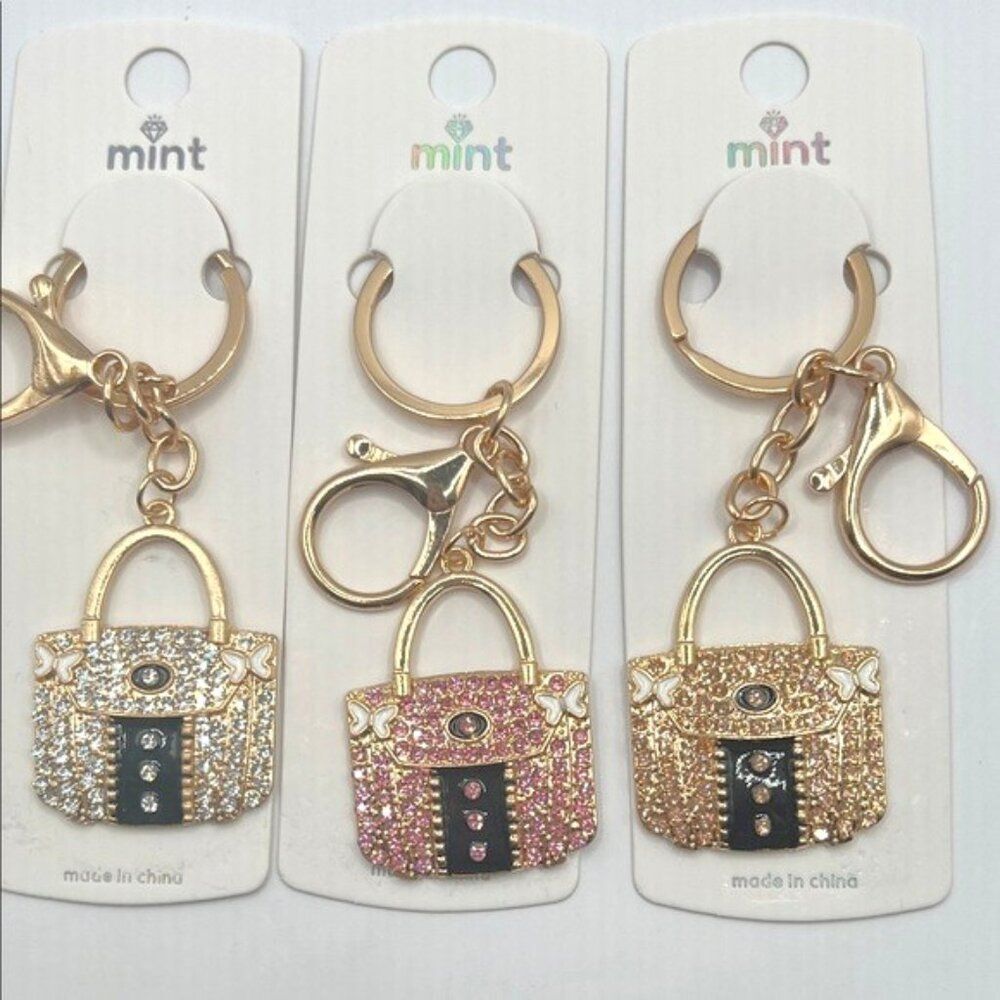 Mint Gold Bag Purse Charm Keychain